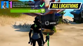 Visit Coral Cove, Base Camp Golf, and Unremarkable Shack locations Fortnite