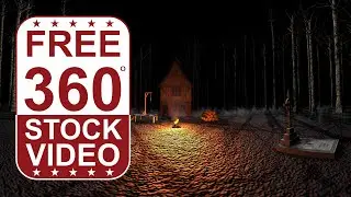 Free Stock Videos &ndash; 360 VR video dark scene with fire ground fog and haunted forest 3D animation