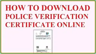 how to download police verification certificate online||pvr certificate download #policeverification