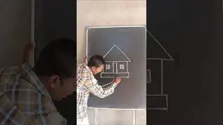 House drawing with Rectangle #art #viralvideo #drawing #tutorial #kids #trending #youtubeshorts