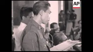 CAN817 SUHARTO AND SUKARNO ATTEND COMMAND MEETING AT BOGOR PALACE