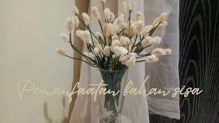 bunny tail dari bahan sisa | pemanfaatan limbah | kreatif | DIY | bunga kawat bulu | pipecleaner