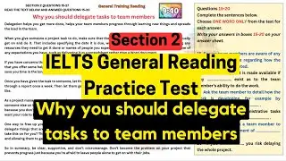 IELTS general reading practice test | Why you should delegate tasks to team members listening test