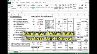 Excel Square Beam Prestress Concrete Design Calculations