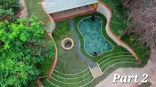 Building The Most Superior Underground House with Modern Living Room Part 2