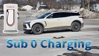 Charging a Blazer EV at a V3 Tesla Supercharger at -14⁰F