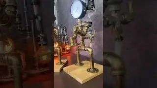 #LiquorDispenser   #IndustrialStyle  #PipeArt #Whiskey  #HandmadeRobot #GiftsForMen   #CreativeDIY