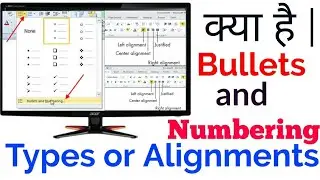 Learn How to Apply Bullets list and their types or Alignments left, Center,right, justify