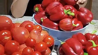 Консервированные перцы в томатном пюре. Всего два овоща.