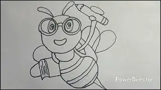 Cute honey bee going for school kids learning drawing video || easy art