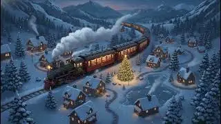 Christmas Night train cozy room for Hollydays Twitch streaming overlay