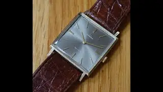 1968 Omega De Ville men's vintage square 9k gold watch with and interesting dial.  Ref. 111.5041