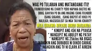 Founder kuno ng Charity, napakabastos ng bibig, magnanakaw ng sobre