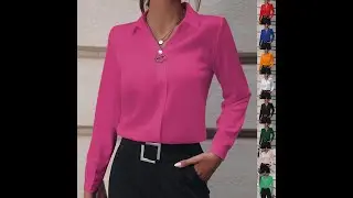 Chic V neck Long sleeved Shirts