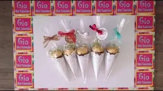como hacer conitos con chocolates o dulces para cualquier evento
