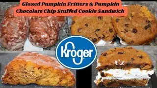Kroger: Glazed Pumpkin Fritters & Pumpkin Chocolate Chip Stuffed Cookie Sandwich Review