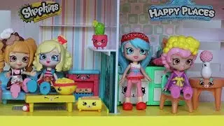 Full Set of  Shopkins Happy Places Happy Home , Kitty Kitchen, Bathing Bunny Bathroom , Bedroom