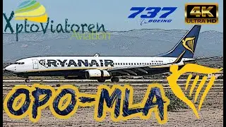 Ryanair | B737-800 | Porto to Malta | Lovely Views Of Valleta | 4K Ultra HD
