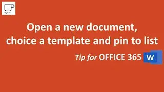 Open a new ocument, choice a template and pin to list - Word in Office 365