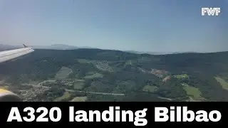 A320 full landing at Bilbao Airport