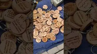 Engraved keyrings wooden #shortvideo