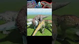 5 Rex VS Moro Rex | ARK Mod Battle  #ark #arksurvivalascended