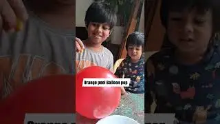 Orange peel Balloon pop activity for kids