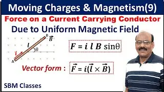 Force on a Current Carrying Conductor in Uniform magnetic field - In Hindi