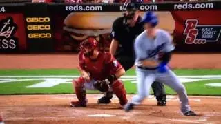 Alex Wood drives in Joc Vs Reds