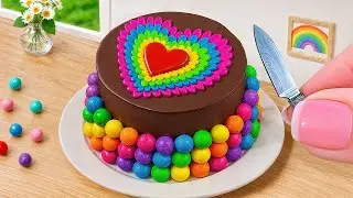 Make a Kinder Joy Heart Dessert 💖 | Mini Chocolate Cake Ideas & ASMR