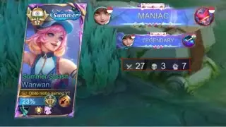 🔥 Wanwan Summer Skin DOMINATES with 27 Kills + MANIAC! | Best MLBB Gold Lane Carry 💥