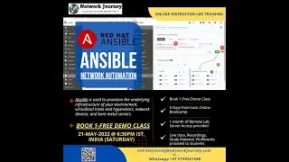 Day#1 (LIVE @ 6:30PM India) Ansible, Ansible Tower/Awx Network Automation - Book Free Trial \ 21-May