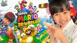 【スーパーマリオ 3Dワールド】チームワークゼロの4人がチャレンジするとミス連発！　まりちゃん怒る！　みなくん怒る！　爆笑ゲーム実況　教育【まりちゃんいずちゃんチャンネル】