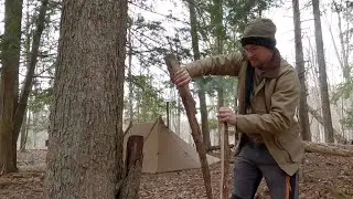 Splitting wood without an axe/hatchet/knife for camping