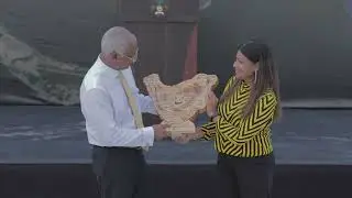 The President attends the commencement ceremony of Land Reclamation Project in Addu City