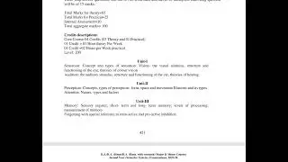 Syllbus of cognitive psychology BA 4 Sem under NEP Student