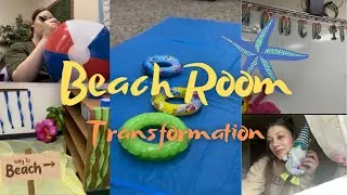 BEACH ROOM TRANSFORMATION! ⛱️☀️| First Grade Teacher!