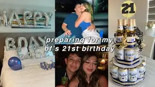 PREPARING FOR MY BOYFRIENDS 21st BIRTHDAY! *beer cake, custom bottle labels, bday decor +more!*
