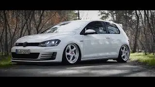 Bagged GTI MK7 on MB Design Turbo Wheels
