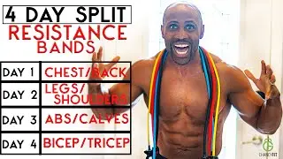 TWO MUSCLE GROUPS  PER DAY SPLIT PLAN | FULL WEEK WORKOUT PLAN WITH RESISTANCE BAND AT HOME