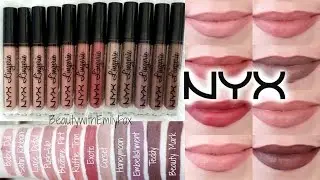 NYX Lip Lingerie Liquid Lipstick + Lip Swatches | Beauty with Emily Fox