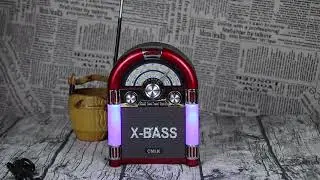 MINI JUKEBOX RADIO RETRO BLUETOOTH AM FM USB SD RADIO MP3 LED ESTILO MADEIRA MDF VINTAGE
