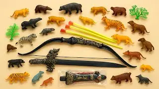 Collection of Plastic Wild Animals | Latest Wild Animal Set | Bow Set, Arrow and Sword Unboxing