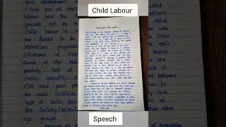 Child labour||Short speech||English speech Writing