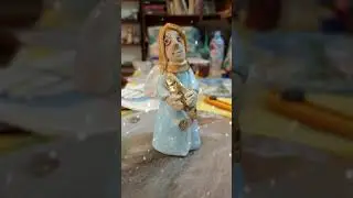 Маленький керамический рождественский ангелок. Ceramic christmas angel. #shorts