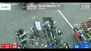 VEX Worlds 2016 - VRC High School - Science - Qual 71 (7665C 9848) 224 vs 197 (507B 9080H)