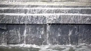 Water Flowing On Concrete Staircase Stock Video