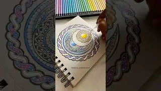 Sun & Moon Mandala Art | Celtic Knots & Galaxy Patterns | Satisfying Process #trending #shortsfeed