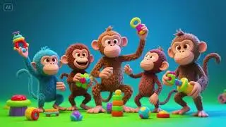Five Little Monkeys Reimagined 2 | Веселая детская песенка-счётчик 🎶 | Современное приключение в ...
