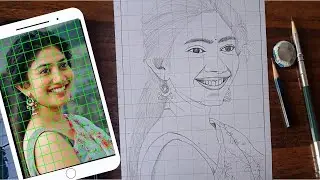 Sai pallavi pencil drawing 😍 | Grid Method | The Artist 🎨